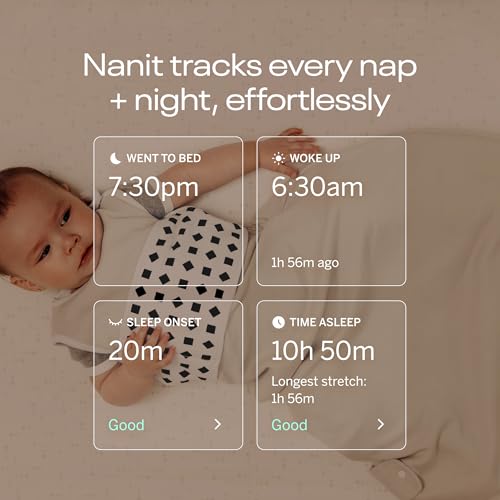 Nanit Pro Smart Baby Monitor & Floor Stand with Breathing Band, New Version - 1080p Wi-Fi Video & Sound Camera, Sleep Coach & Breathing Motion Tracker, 2-Way Audio, iOS and Android Compatible - White
