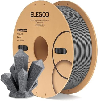 ELEGOO PLA Filament 1.75mm Sparkle Dark Gray 1KG, Glitter Twinkling 3D Printer Filament Dimensional Accuracy +/- 0.02mm, 1kg Spool(2.2lbs) Fits for Most FDM 3D Printers