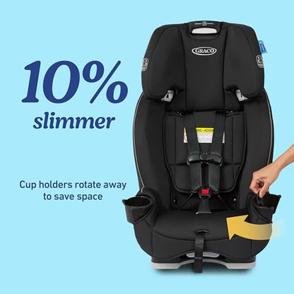 Graco Slimfit 3-in-1 Convertible Car Seat, Ultra-Space-Saving Design, Darcie 2.0, Suitable for Rear and Forward-Facing, Highback Booster Seat with 10-Position Headrest