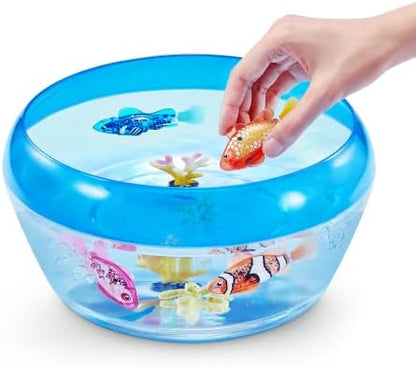 Robo Alive Robo Fish Robotic Swimming Fish (Teal + Orange) by ZURU Water Activated, Changes Color, Comes with Batteries, Amazon Exclusive (2 Pack) Series 3