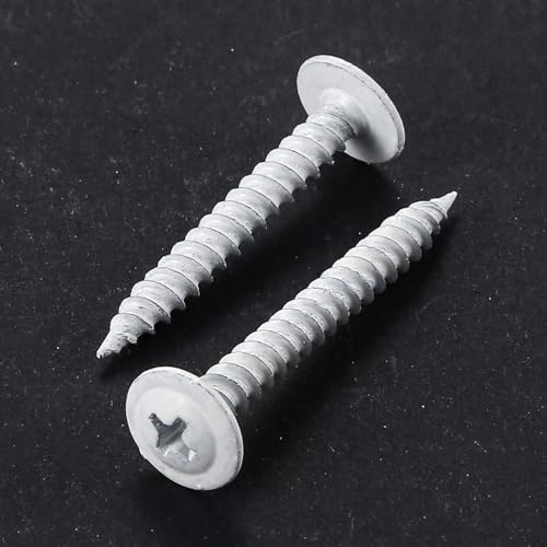 Wensilon(100 pcs)#8×2" Phillips Truss Head Wood Screws White Iron Quick Metal Self Tapping