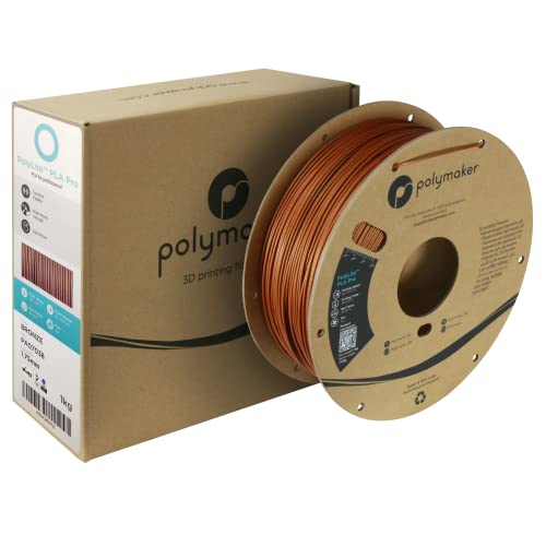 Polymaker PLA PRO Filament 1.75mm 1kg, Tough & High Rigidity Bronze 3D Printing Filament, PolyLite PLA PRO 3D Printer Filament 1.75mm, Print with Most 3D Printers
