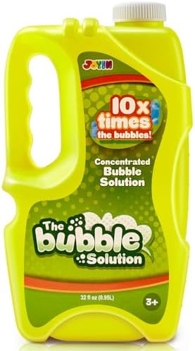 JOYIN 32 oz Bubble Solution Refills (Close to 1L/ 2.5 Gallon), Concentrated Solution for Bubble Machine, Wands, Blower, Easter (Yellow)