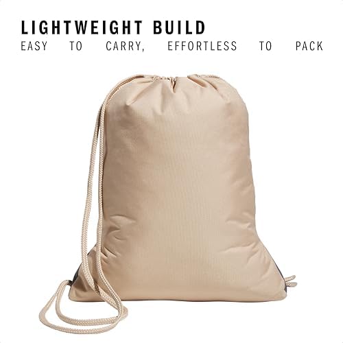 adidas Alliance Sackpack, Drawstring Backpack, Lightweight Small Gym Bag for Women and Men, Magic Beige/Off White, One Size