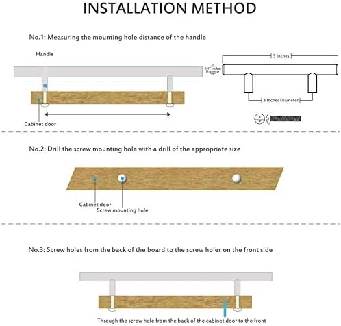Ravinte 30 Pack | 5 Inch Cabinet Pulls Matte Black Stainless Steel Kitchen Drawer Pulls Cabinet Handles 5 InchLength, 3 Inch Hole Center