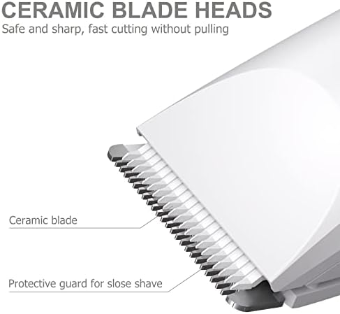 OLOV Electric Body Hair Trimmer - Groin Trimmer for Men - Bikini Trimmer Women - Wet/Dry Shaver Groomer, Replaceable Ceramic Blade Heads, USB Recharge Dock, Waterproof Hygiene Razor, White