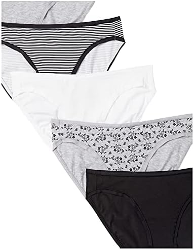 Amazon Essentials Women's Cotton Bikini Brief Underwear (Available in Plus Size), Multipacks