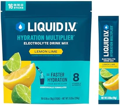 Liquid I.V.® Hydration Multiplier - Lemon Lime | Electrolyte Powder Drink Mix | 1 Pack (16 Servings)