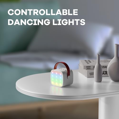 YLL Mini Karaoke Machine for Kids Adults, Portable Bluetooth Speaker with 2 Wireless Microphones,Toys Birthday Gifts for Girls 3, 4, 5, 6, 7, 8, 9, 10, 11, 12+ Years Old Toddler Teens(White)