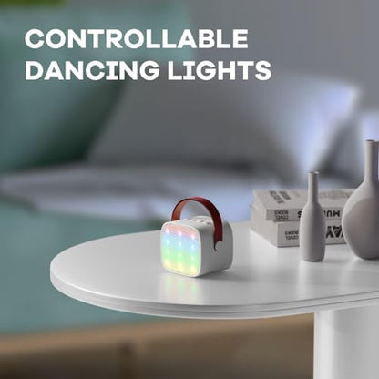 YLL Mini Karaoke Machine for Kids Adults, Portable Bluetooth Speaker with 2 Wireless Microphones,Toys Birthday Gifts for Girls 3, 4, 5, 6, 7, 8, 9, 10, 11, 12+ Years Old Toddler Teens(White)