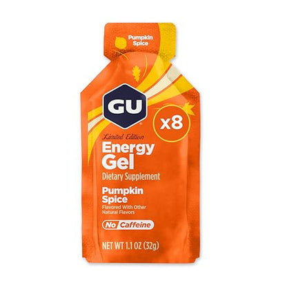 GU Energy Original Sports Nutrition Energy Gel, Vegan and Dairy-Free On-the-Go Energy for Any Workout, Pumpkin Spice, 8-Count