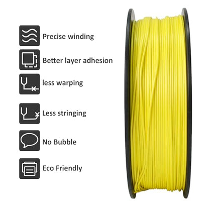 Geeetech Yellow PLA Filament 1.75mm, 3D Printer Filament Dimensional Accuracy +/- 0.03mm, Upgrade Tidy Winding Tangle-Free, 1kg Spool(2.2lbs) Fit Most FDM 3D Printers