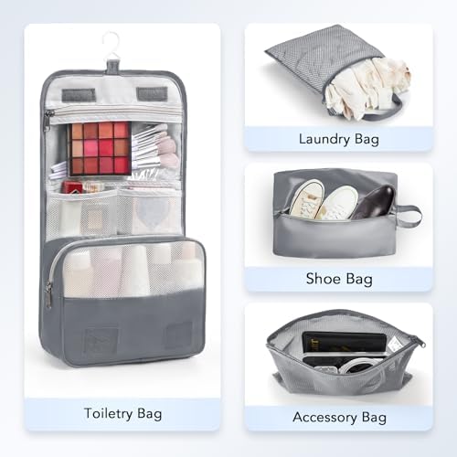 10 Set Compression Packing Cubes for Travel Essentials,Compressible Expandable Packing Cubes for Suitcase,OlarHike Luggage Organizer Bags for Travel,Handy Helper for Organizing Clothes(Gray)