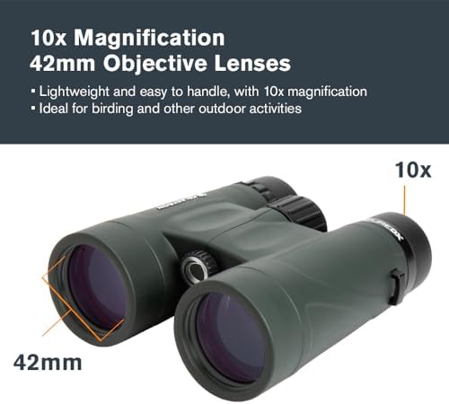 Celestron - Nature DX 10x42 Binoculars – Ideal for Birding and Outdoors – 42mm Objective Lenses – 5.8° Field of View – BaK-4 Prisms – Fully Multi-Coated – Waterproof and Fogproof