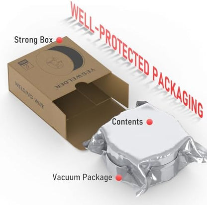 YESWELDER Flux Core Gasless MIG Wire, E71T-GS Mild Carbon Steel .030-Inch Diameter 2-Pound, Strong ABS Plastic Spool Welding Wire