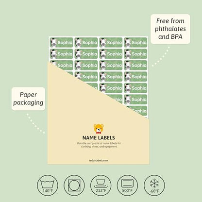 – Personalized Name Labels for Kids (180) – Waterproof & Durable Stickers for Clothing, School & Daycare Items - Exotic Animals