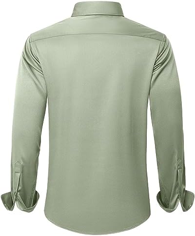J.VER Men's Dress Shirts Solid Long Sleeve Stretch Wrinkle-Free Formal Shirt Business Casual Button Down Shirts