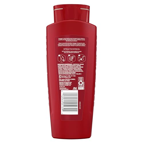 Old Spice Refreshing Body Wash for Men, 3X Defense, 24/7 Shower Fresh with Long Lasting Scent, Red Collection, Swagger with Cedarwood Scent, 24 oz (Pack of 4)