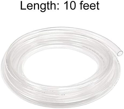 Eastrans 10ft x 1" ID Clear Vinyl Tubing, Flexible Hybrid PVC Tubing Hose, Lightweight Plastic Tube UV Chemical Resistant Vinyl Hose, BPA Free and Non Toxic
