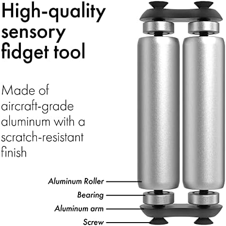 ONO Roller - Handheld Fidget Toy for Adults | Help Relieve Stress, Anxiety, Tension | Promotes Focus, Clarity | Compact, Portable Design (Full Size/Aluminum, Grey)