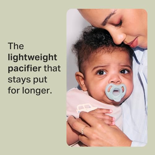 Tommee Tippee Ultra-Light Silicone Pacifier, 0-6 Months, Symmetrical One-Piece Design, BPA-Free Silicone Binkies, Pink/Purple/Green, Pack of 4