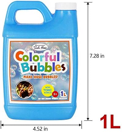 Lulu Home Concentrated Bubble Solution, 1 L/ 33.8 OZ Refill for Bubble Machines, Giant Wands, and Blowers - Up to 2.5 Gallons for Kids' Birthday Parties