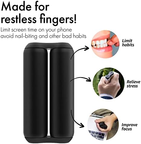 ONO Roller - Handheld Fidget Toy for Adults | Help Relieve Stress, Anxiety, Tension | Promotes Focus, Clarity | Compact, Portable Design (Full Size/Aluminum, Black)