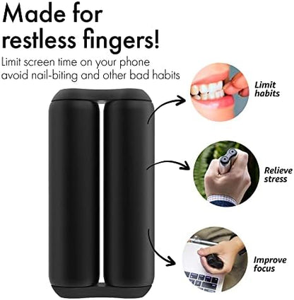 ONO Roller - Handheld Fidget Toy for Adults | Help Relieve Stress, Anxiety, Tension | Promotes Focus, Clarity | Compact, Portable Design (Full Size/Aluminum, Black)