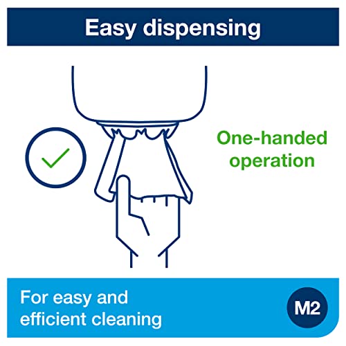 Tork Industrial Centrefeed Dispenser Black - M2 + Refill - Centerfeed Paper Wiper White, 6 x 600 Sheets