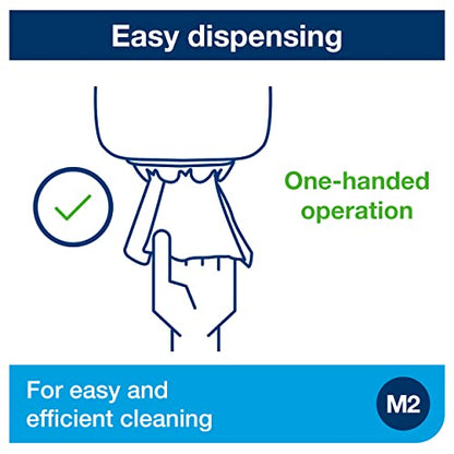 Tork Industrial Centrefeed Dispenser Black - M2 + Refill - Paper Wiper White, 6 x 1000 Sheets