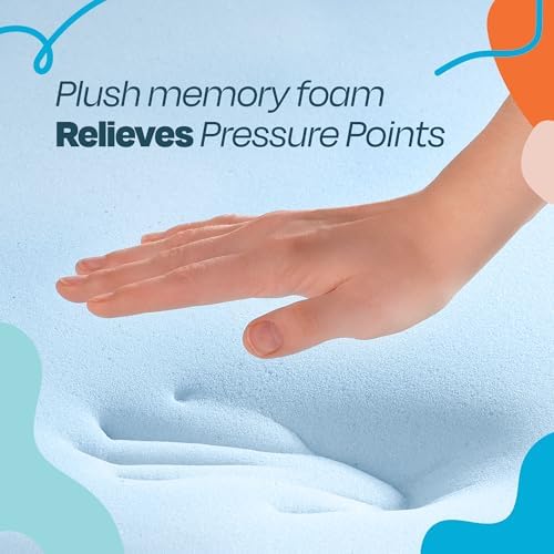 Linenspa Memory Foam Mattress Topper - 2 Inch Gel Infused Memory Foam - Plush Feel - Cooling and Pressure Relieving - CertiPUR Certified - Dorm Room Essentials - Twin XL Size