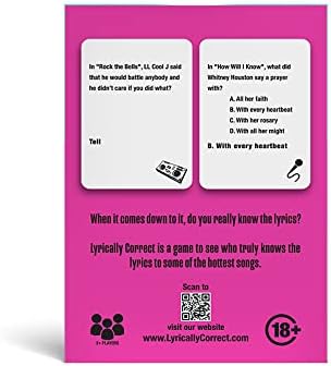 Lyrically Correct '80s Mixtape Music Trivia Card Game - Hip Hop, R&B, Funk, and Pop Edition - Finish The Lyrics Challenge, Fun for Adults, Party or Family Night