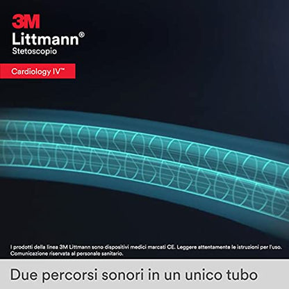3M Littmann Cardiology IV Diagnostic Stethoscope, 6242, More Than 2X as Loud, Weighs Less, Stainless Steel High Polish Rainbow Chestpiece, 27" Navy Blue Tube, Black Stem, and Headset