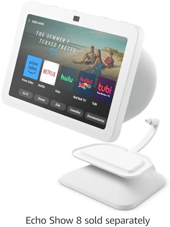 Echo Show 8 (3rd Gen) Adjustable Stand with USB-C Charging Port | Glacier White