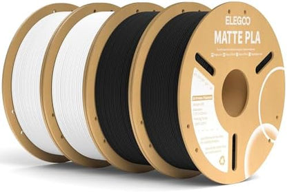 ELEGOO Matte PLA Filament Black & White 4KG, 1.75mm 3D Printer Filament Bundle Dimensional Accuracy +/- 0.02mm, 1kg Carboard Spool (2.2lbs) Fits for Most FDM 3D Printers
