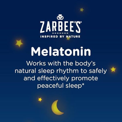 Zarbee's Children's Sleep Gummies with Melatonin, Non-Habit Forming Children's Sleep Gummies Work with Natural Sleep Cycles to Promote Peaceful Sleep, Drug-Free, Natural Strawberry, 60 ct (Pack of 2)
