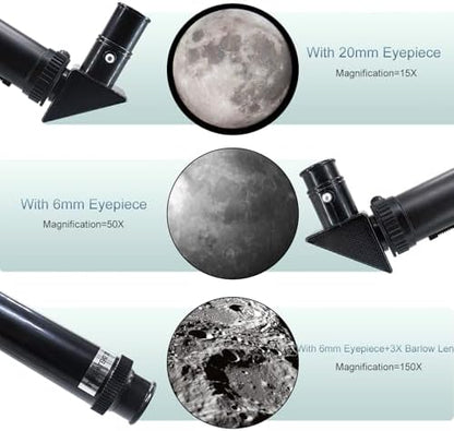 ToyerBee Telescope for Adults & Kids, 70mm Aperture (15X-150X) Portable Refractor Telescopes for Astronomy Beginners, 300mm Professional Travel Telescope with A Smartphone Adapter& Wireless Remote