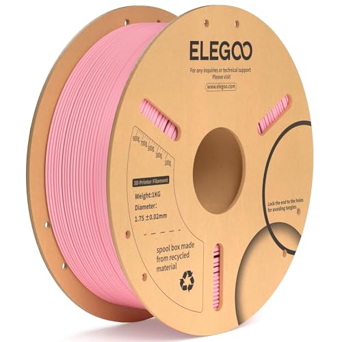 ELEGOO PLA Plus Filament 1.75mm Pink 1KG, PLA+ Tougher and Stronger 3D Printer Filament Dimensional Accuracy +/- 0.02mm, 1kg Spool(2.2lbs) Fits for Most FDM 3D Printers