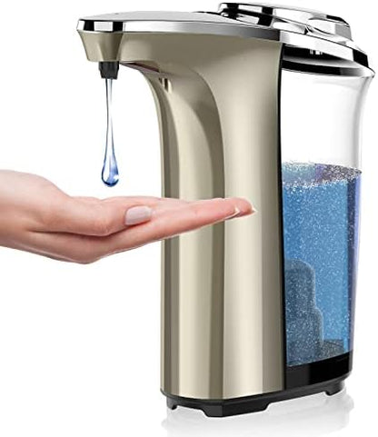 Automatic Soap Dispenser, Touchless Dish soap Dispenser 17oz/500ml with Upgraded Infrared Sensor, 5 Adjustable Soap Dispensing Levels, Liquid Hand soap Dispenser for Bathroom & Kitchen