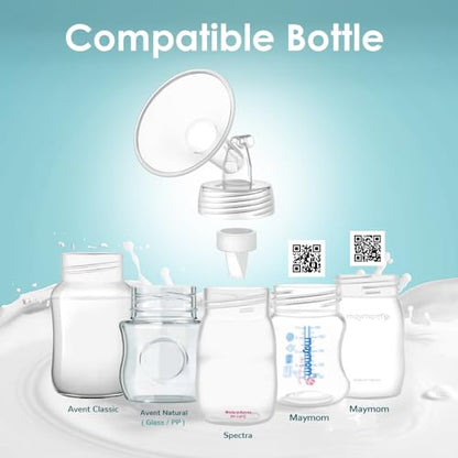 Maymom Wide Neck Pump Part Compatible with Spectra S1/S2 Pumps; Incl Wide Mouth Flange; Not Original Spectra Flange; Replaces Shield (19 mm Two Flanges)