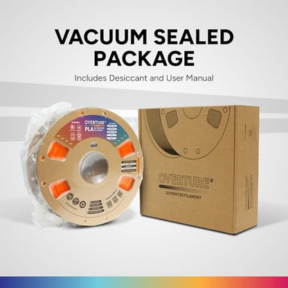 OVERTURE PLA Filament 1.75mm, Neatly Wound 3D Printer Filament 1kg Spool (2.2lbs), Dimensional Accuracy +/- 0.02 mm, Fit Most FDM 3D Printers (Orange)