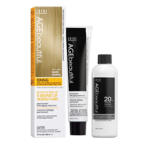 AGE beautiful Permanent Hair Color Dye Liqui Creme | 100% Gray Coverage | Anti-Aging Haircolor | Biotin for Thicker, Fuller Hair | Professional Salon Coloring