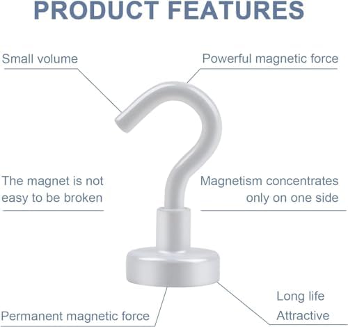 DIYMAG Magnetic Hooks, 30Lbs Strong Heavy Duty Cruise Magnet S-Hooks for Classroom, Fridge, Hanging, Cabins, Grill, Kitchen, Garage, Workplace and Office etc, (75 Pack-White)