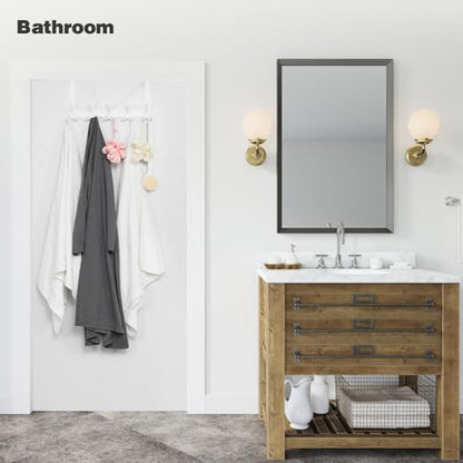 Over The Door Hooks for Hanging, Over The Door Hanger with 5 Triple Coat Hooks, Over The Door Towel Rack for Bathroom, Door Hanger Hooks for Coat, Bags and Hat (White, 2 Pack)