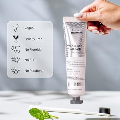 Boka Fluoride Free Toothpaste, Nano Hydroxyapatite Toothpaste, Appropriate for Sensitive Teeth, for Adult, Kids Oral Care - Whitening* Refresh Mint, 4 Fl Oz 3Pk US Manufactured