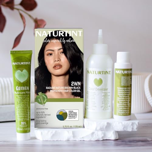 Naturtint 2WN Radiant Nature Brown Black Permanent Hair Color (Pack of 1), Ammonia Free, Vegan, Cruelty Free, up to 100% Gray Coverage, Long Lasting Results (Packaging may vary)