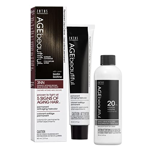 AGE beautiful Permanent Hair Color Dye Liqui Creme | 100% Gray Coverage | Anti-Aging Haircolor | Biotin for Thicker, Fuller Hair | Professional Salon Coloring