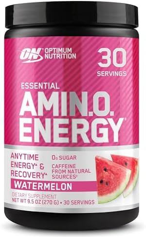 Optimum Nutrition Amino Energy - Pre Workout with Green Tea, BCAA, Amino Acids, Keto Friendly, Green Coffee Extract, Energy Powder - Watermelon, 30 Servings (Packaging May Vary)