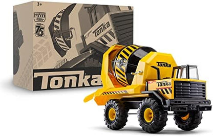 Tonka Steel Classics Mighty Cement Mixer - Made with Steel & Sturdy Plastic, Yellow Toy Construction Truck, Boys and Girls, Kids, Toddlers, Ages 3+