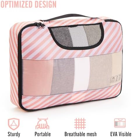 Veken 8 Set Packing Cubes for Travel Essentials, Suitcase Organizer Bags in 4 Sizes, Carry-On Luggage Accessories with Large Laundry & Hanging Toiletry Bag, Must-Have for Airplane, Road Trip & Camping